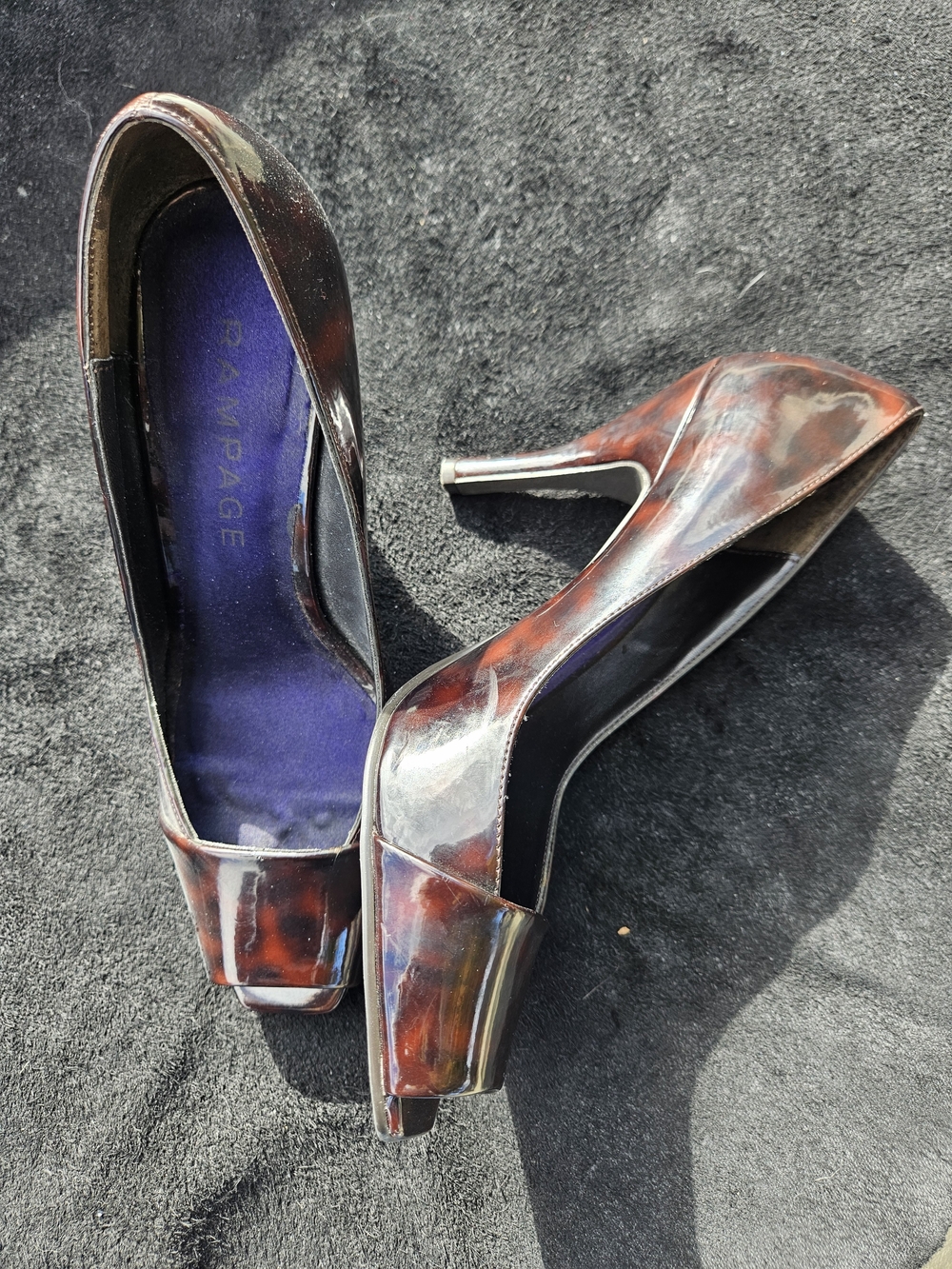 Rampage Women’s Tortoiseshell Patent Leather Pointed Pumps